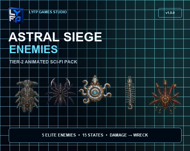 Five elite enemies from Astral Siege Enemies
