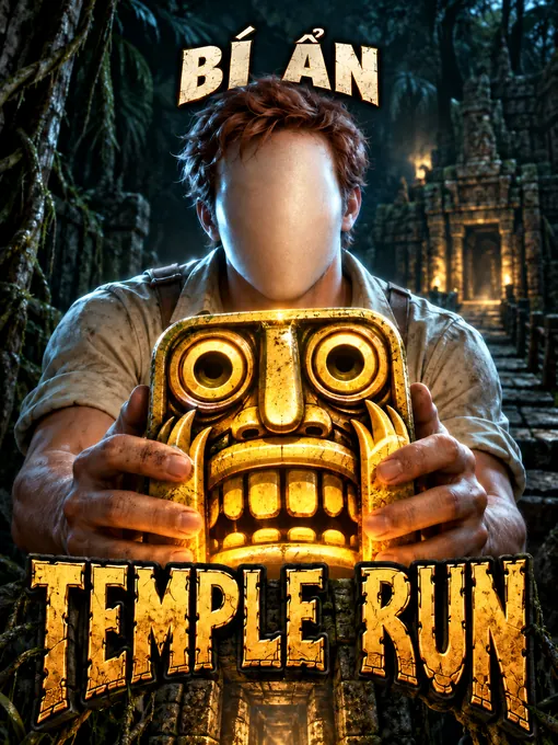 Temple Run AI illustration: the runner without a face.