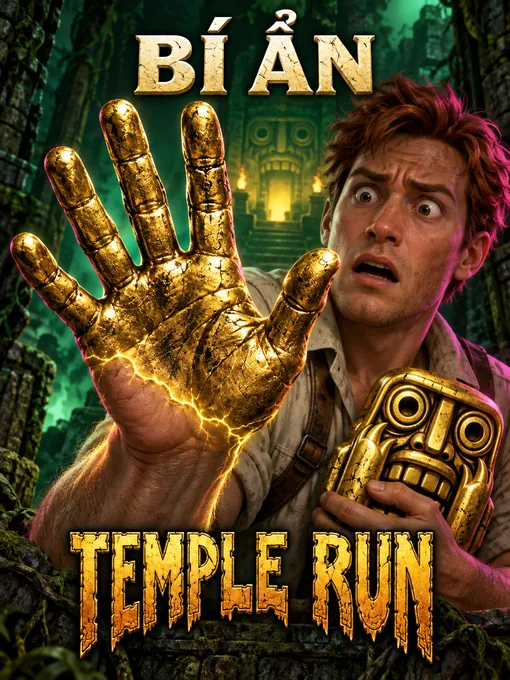 Temple Run AI illustration: a hand turning to gold.