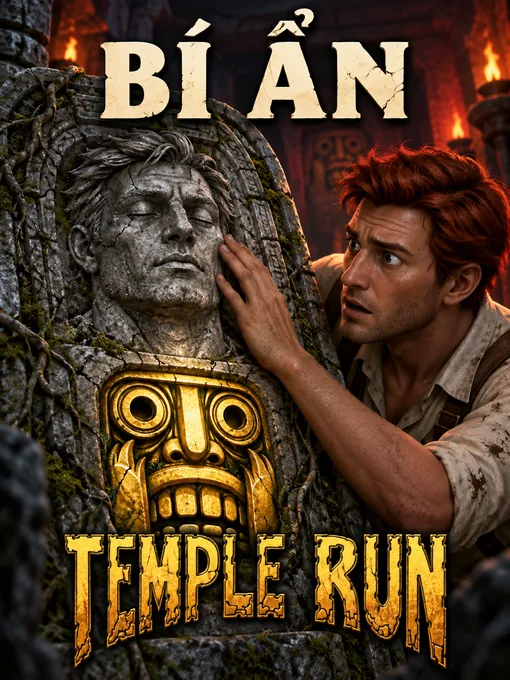 Temple Run AI illustration: a runner turned to stone.