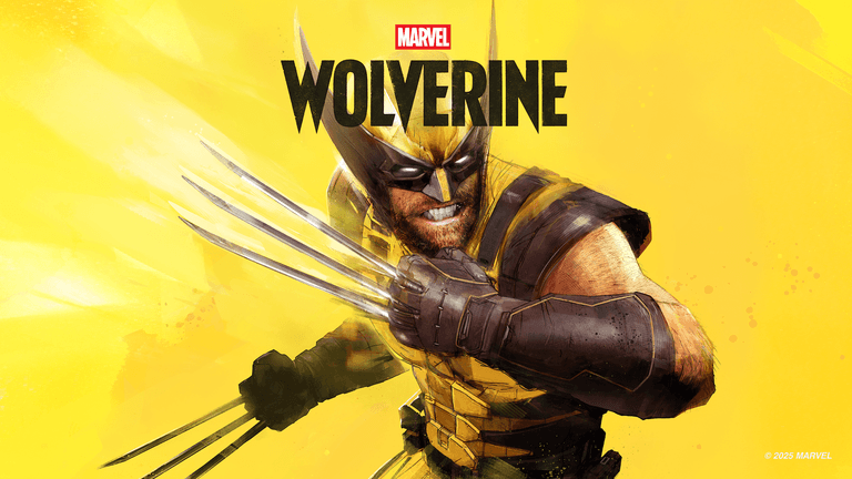 Official Marvel’s Wolverine cover with a yellow background and claws.