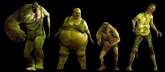 Charger, female Boomer, Jockey and Spitter in Left 4 Dead 2 promotional artwork
